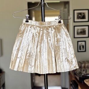 Mini Boden Gold Pleated Skirt